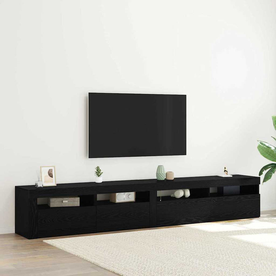 TV-kast 2 pcs Zwart Eiken 240 x 35 x 40 cm Bewerkt hout
