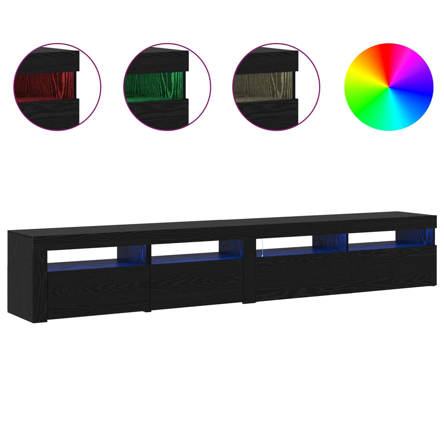 TV-kast 2 pcs Zwart Eiken 240 x 35 x 40 cm Bewerkt hout