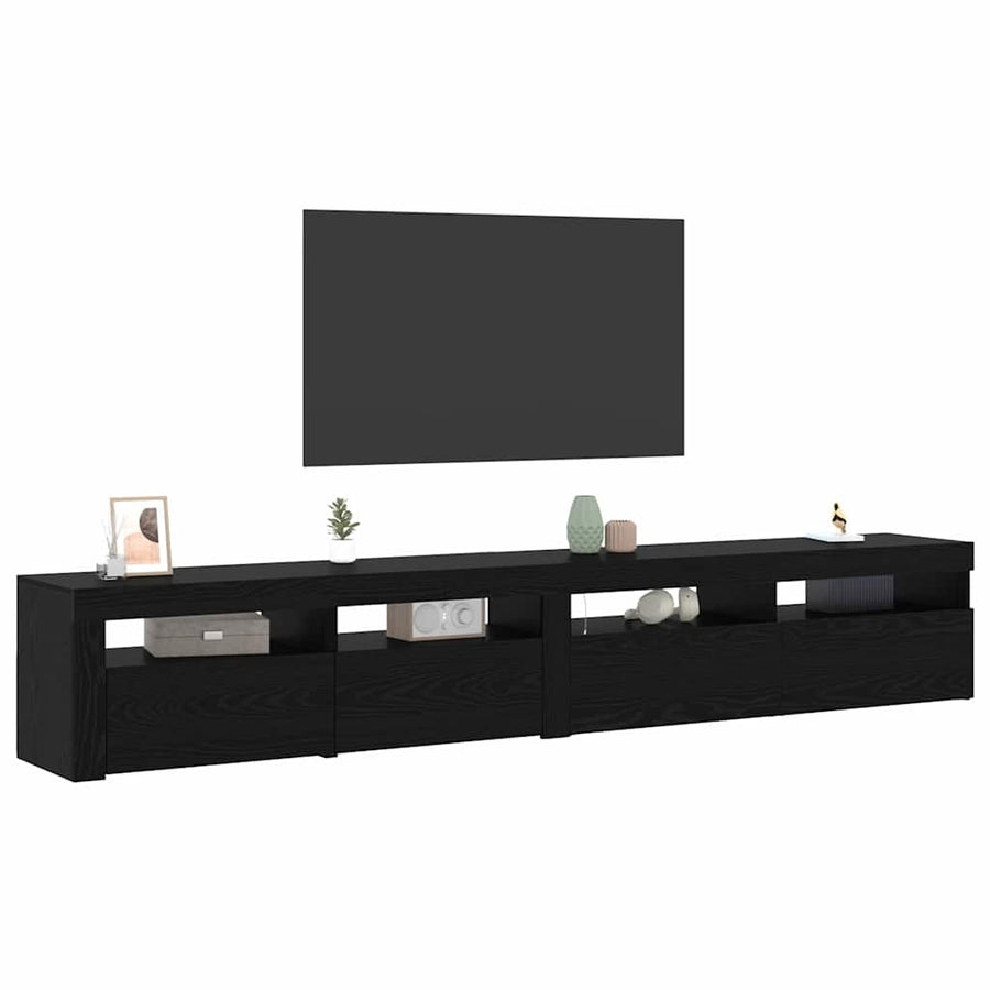 TV-kast 2 pcs Zwart Eiken 240 x 35 x 40 cm Bewerkt hout