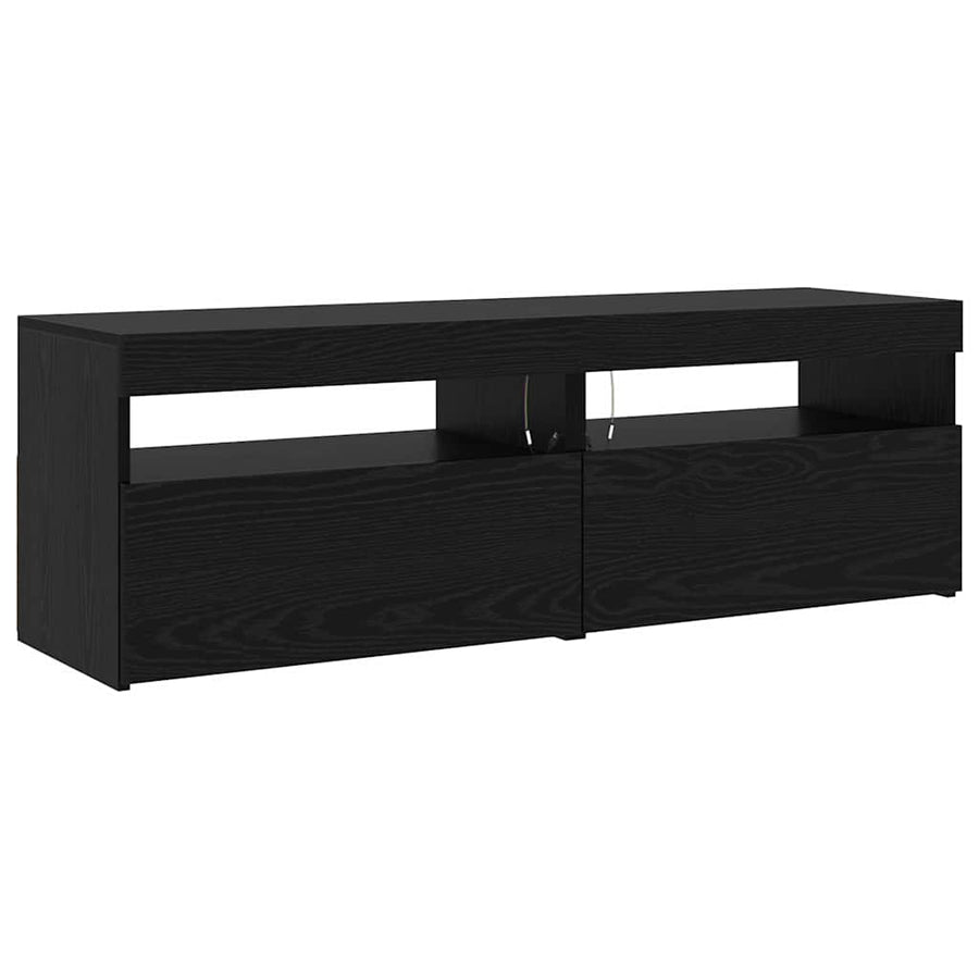 Tv-Meubels 3 St Met Led's Bewerkt Hout Kleurig 260 cm Zwart eiken
