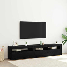 TV-kast 2 pcs Zwart Eiken 195 x 35 x 40 cm Bewerkt hout