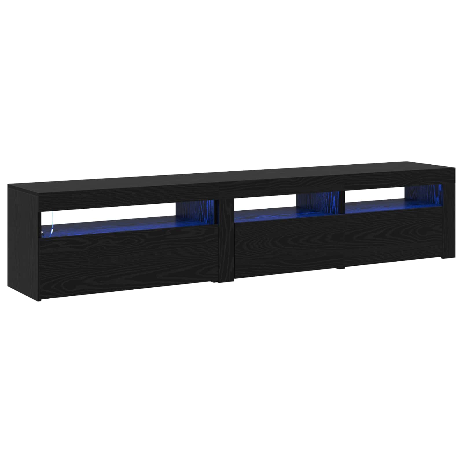 TV-kast 2 pcs Zwart Eiken 195 x 35 x 40 cm Bewerkt hout