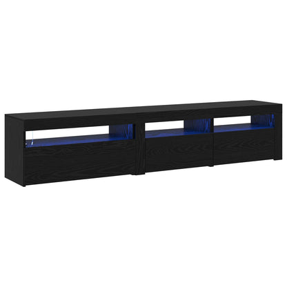 TV-kast 2 pcs Zwart Eiken 195 x 35 x 40 cm Bewerkt hout