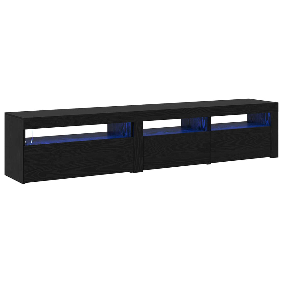 TV-kast 2 pcs Zwart Eiken 195 x 35 x 40 cm Bewerkt hout