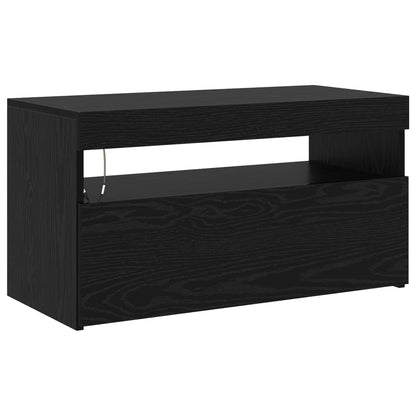 TV-kast 2 pcs Zwart Eiken 195 x 35 x 40 cm Bewerkt hout