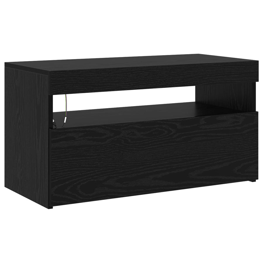 TV-kast 2 pcs Zwart Eiken 195 x 35 x 40 cm Bewerkt hout