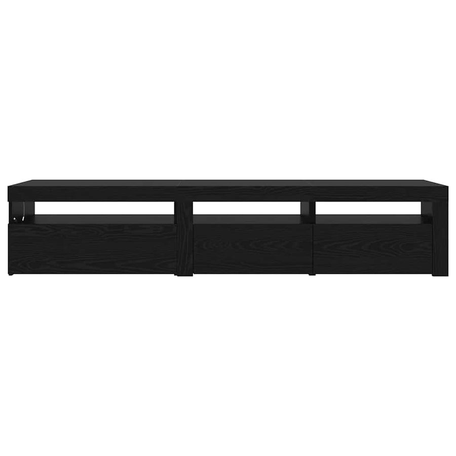 TV-kast 2 pcs Zwart Eiken 195 x 35 x 40 cm Bewerkt hout