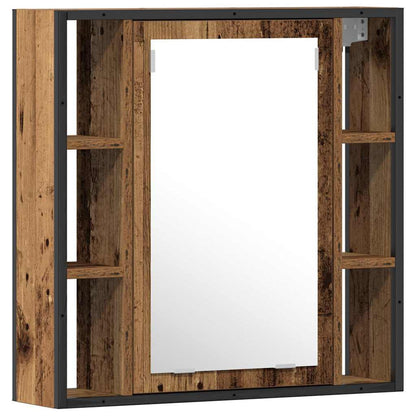 Badkamermeubelset met plank met opslag 2 pcs Bruin Bewerkt hout