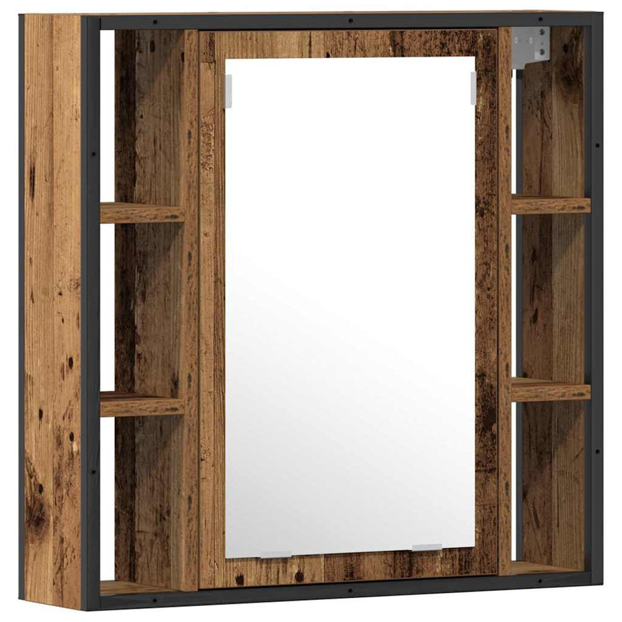 Badkamermeubelset met plank met opslag 2 pcs Bruin Bewerkt hout