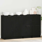 Dressoir 3-delig bewerkt hout zwart eiken