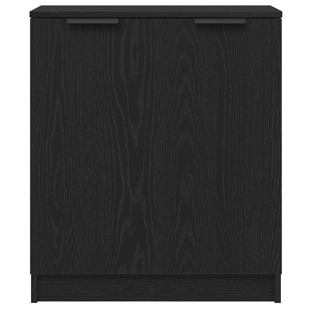 Dressoir 3 Pcs Bewerkt Hout Zwart eiken