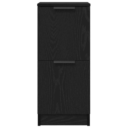 Dressoir 3 Pcs Bewerkt Hout Zwart eiken