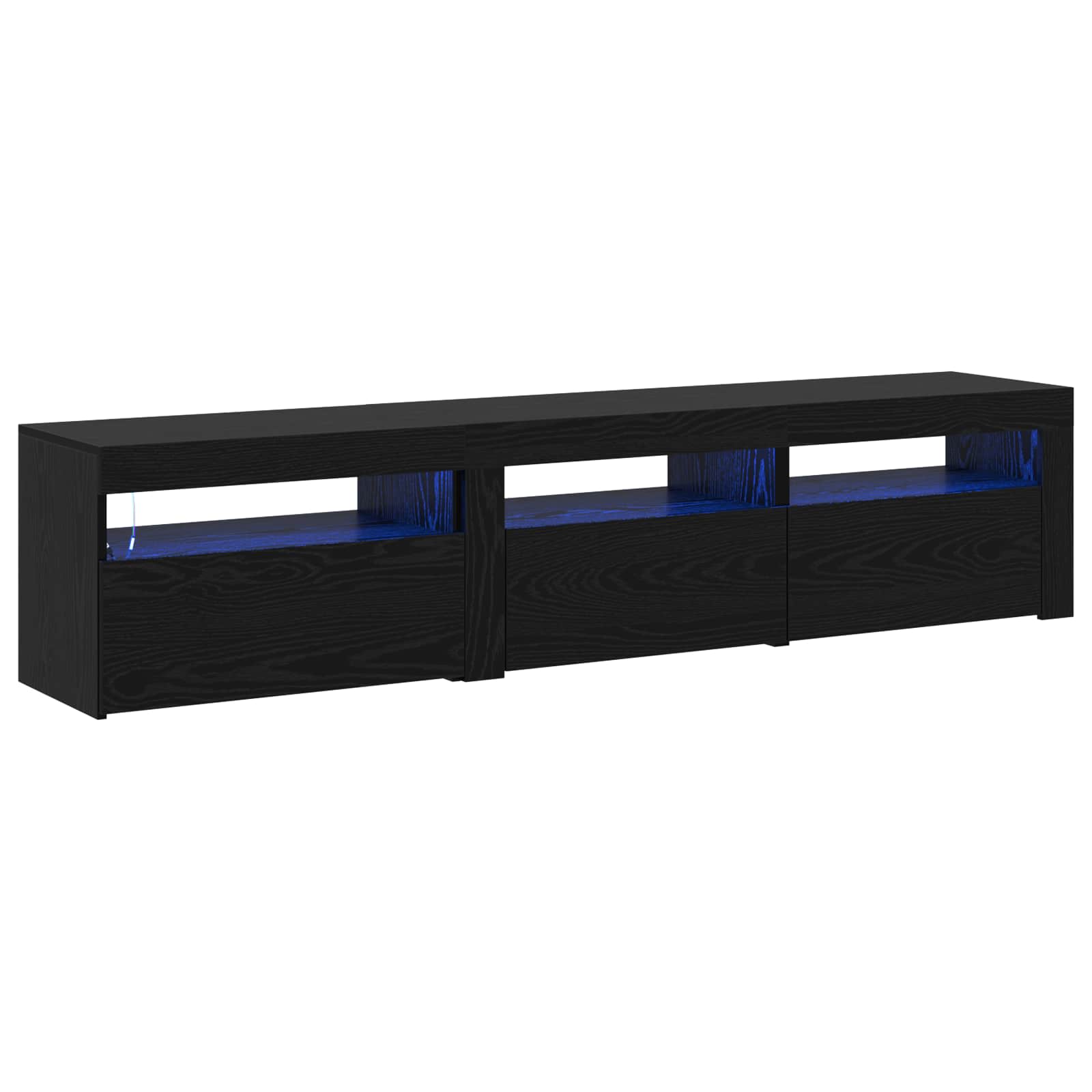 TV-kast 2 pcs Zwart Eiken 180 x 35 x 40 cm Bewerkt hout