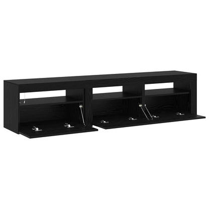 TV-kast 2 pcs Zwart Eiken 180 x 35 x 40 cm Bewerkt hout