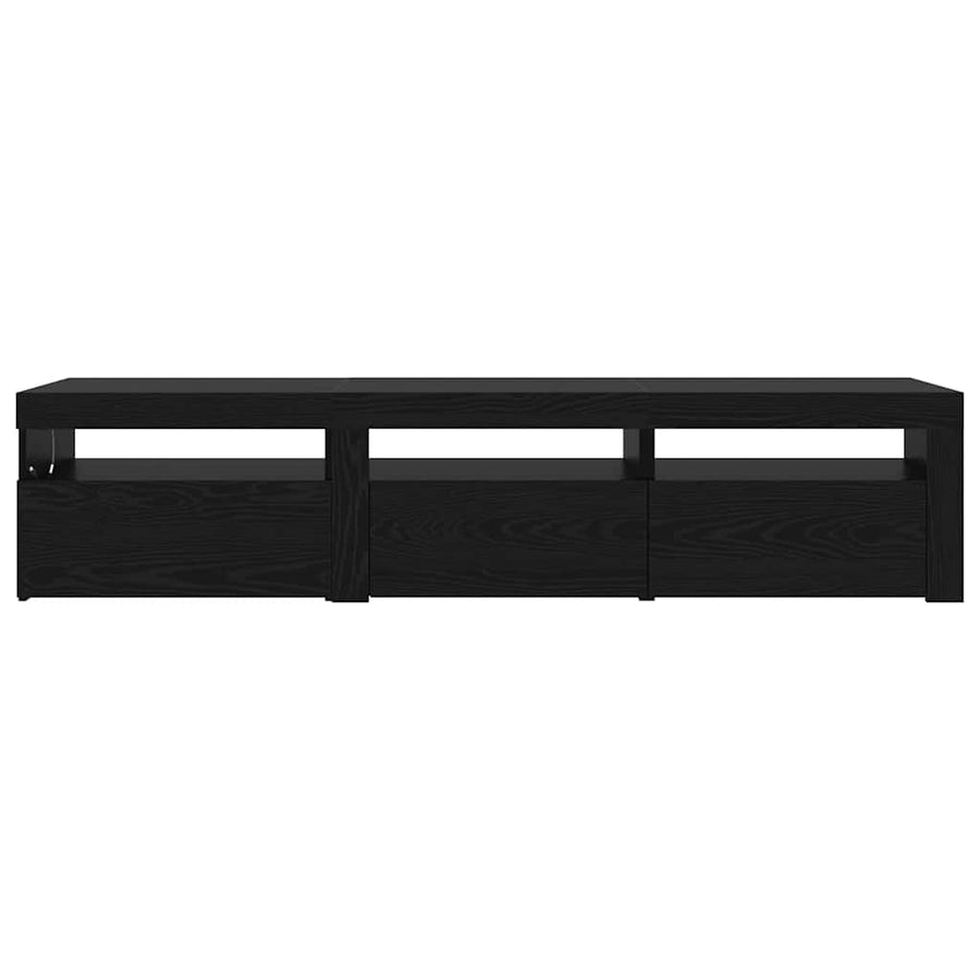 TV-kast 2 pcs Zwart Eiken 180 x 35 x 40 cm Bewerkt hout