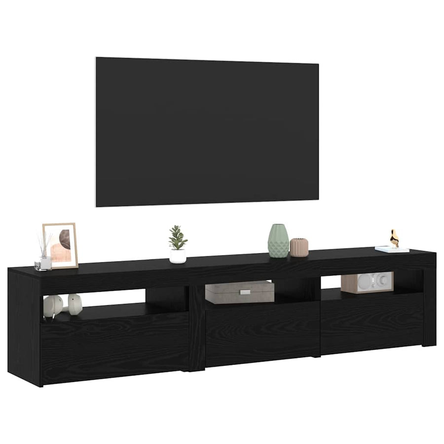 TV-kast 2 pcs Zwart Eiken 180 x 35 x 40 cm Bewerkt hout