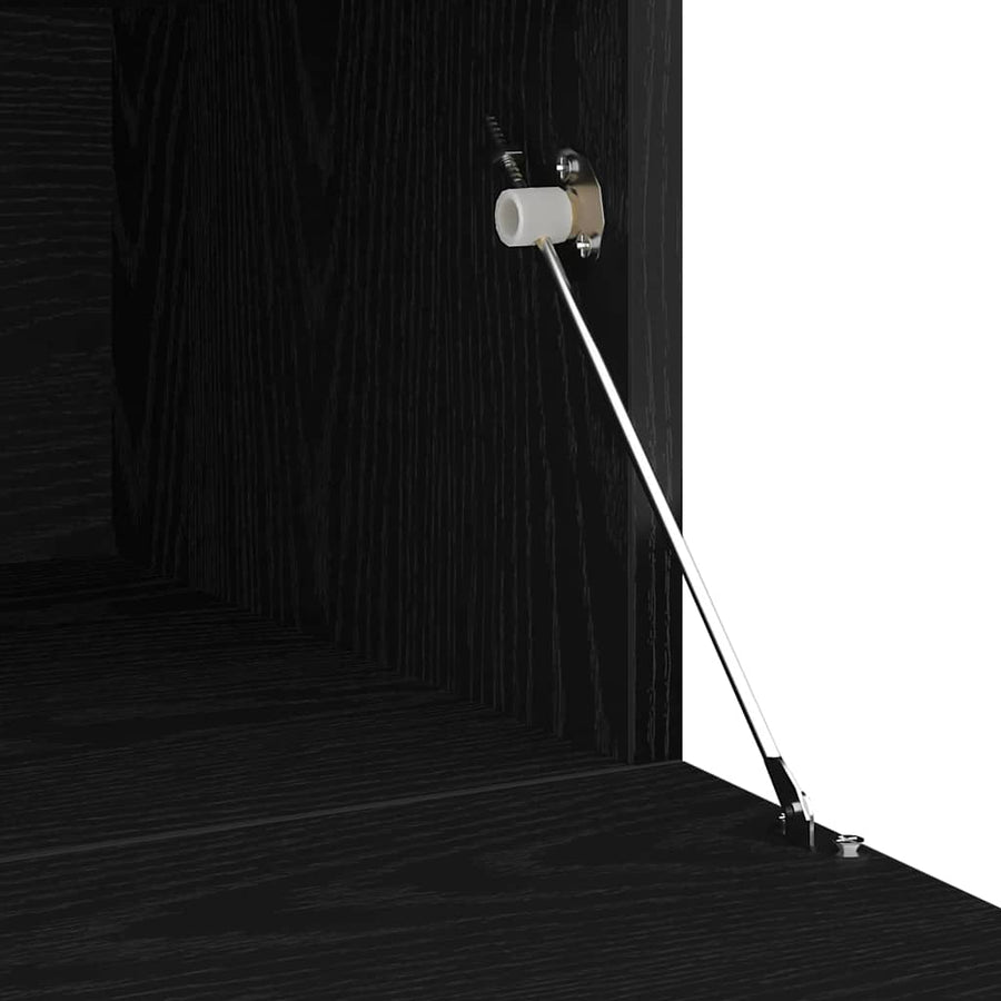 Tv-Meubels 2 St Met Led's Bewerkt Hout Kleurig 260 cm Zwart eiken