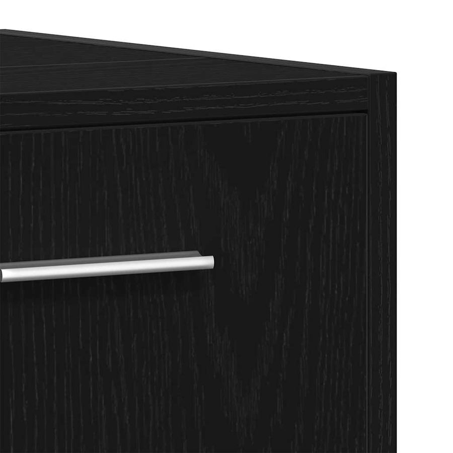 Badkamermeubelset met plank 3 pcs Zwart Eiken Bewerkt hout