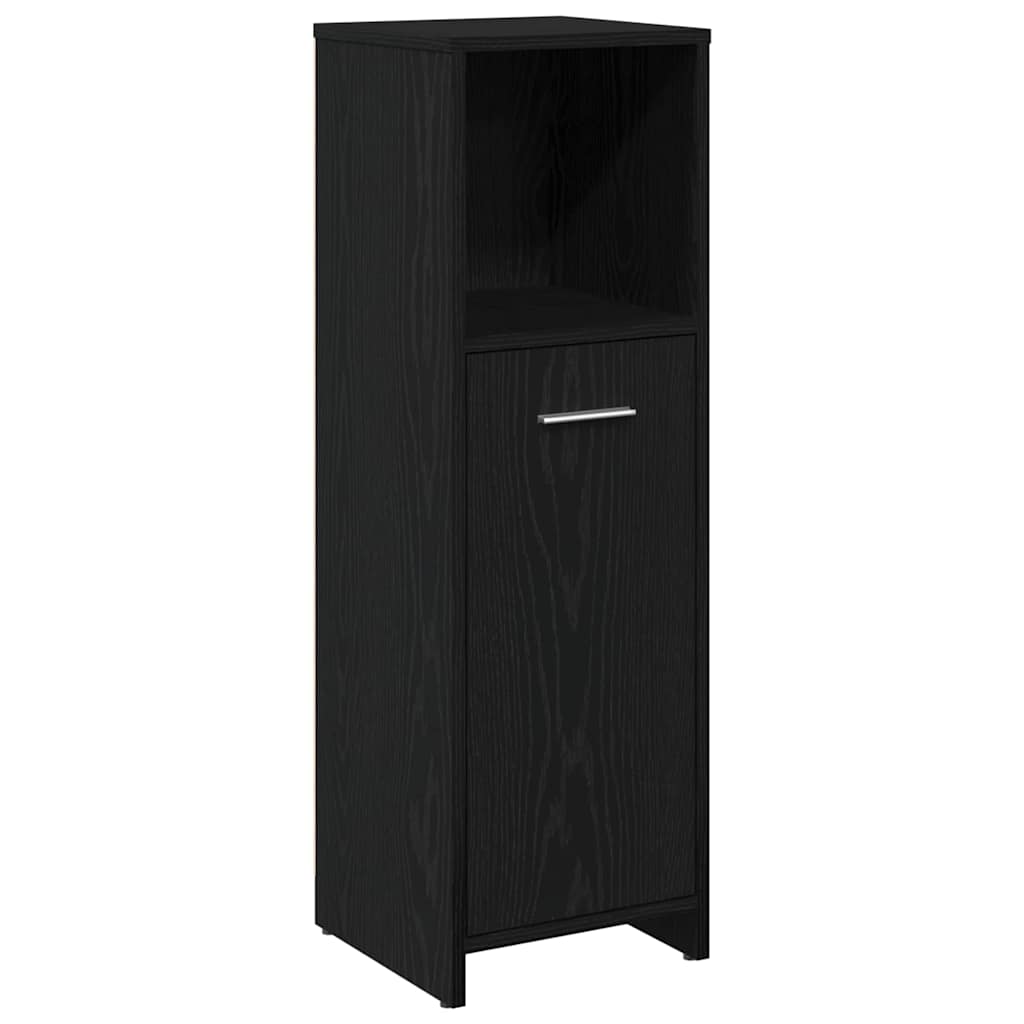 Badkamermeubelset Met Plank 3 Pcs Bewerkt Hout Zwart eiken