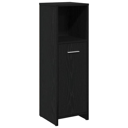 Badkamermeubelset Met Plank 3 Pcs Bewerkt Hout Zwart eiken