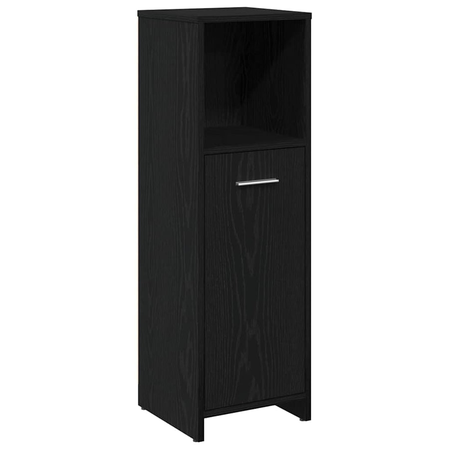 Badkamermeubelset Met Plank 3 Pcs Bewerkt Hout Zwart eiken