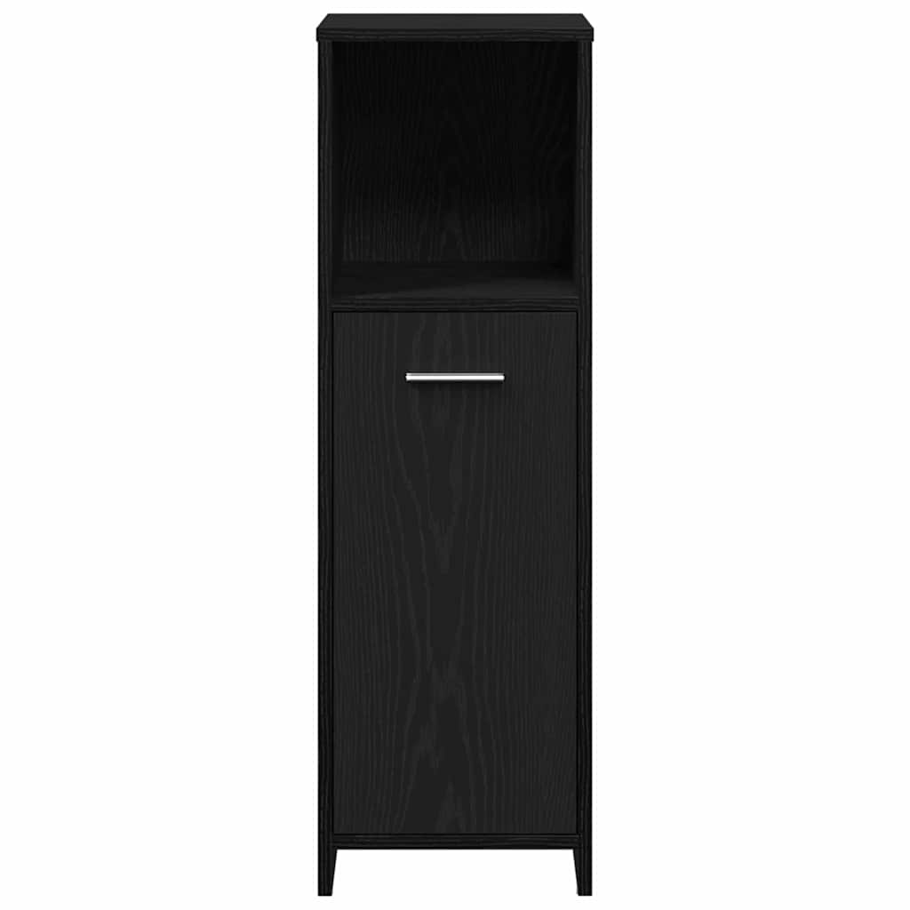 Badkamermeubelset Met Plank 3 Pcs Bewerkt Hout Zwart eiken