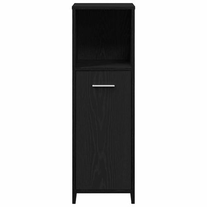 Badkamermeubelset Met Plank 3 Pcs Bewerkt Hout Zwart eiken