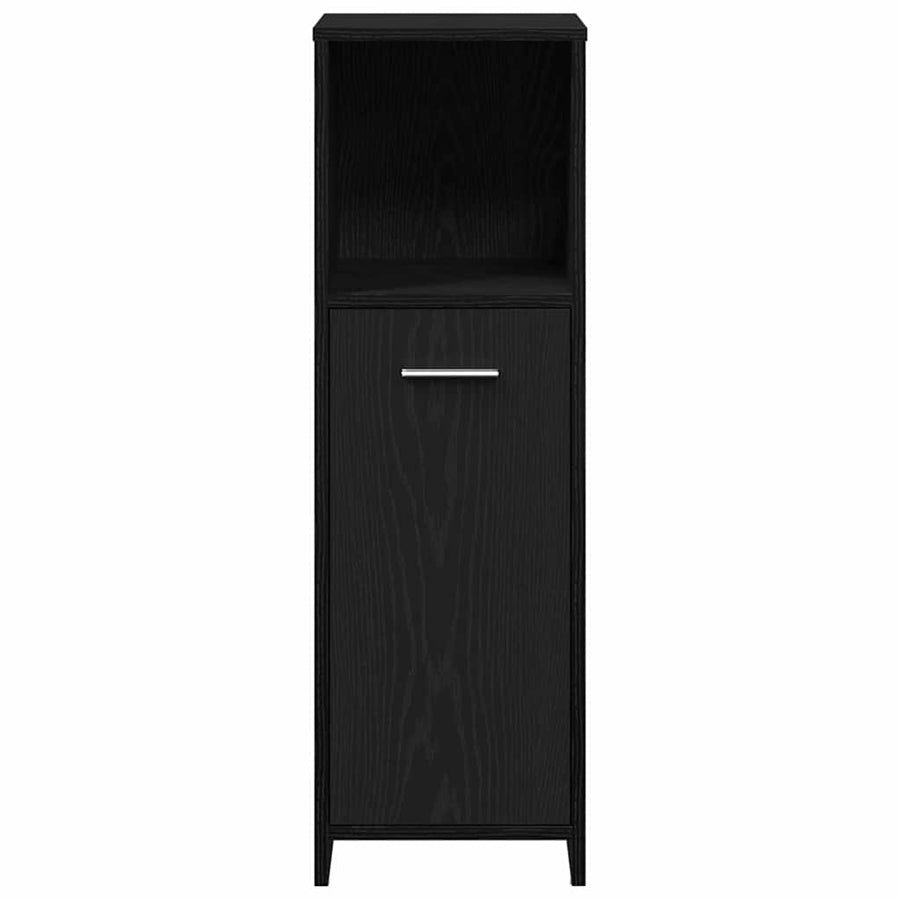 Badkamermeubelset Met Plank 3 Pcs Bewerkt Hout Zwart eiken