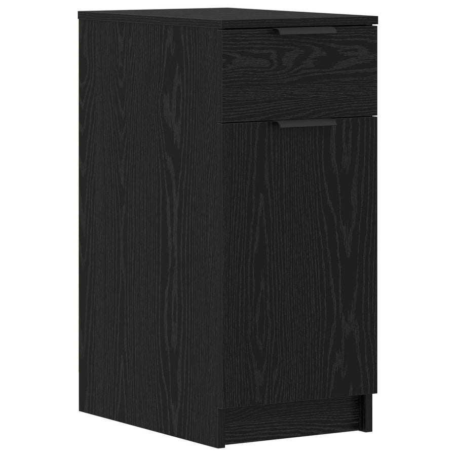 Bureau met lade Zwart Eiken 133 x 50 x 75 cm Bewerkt hout