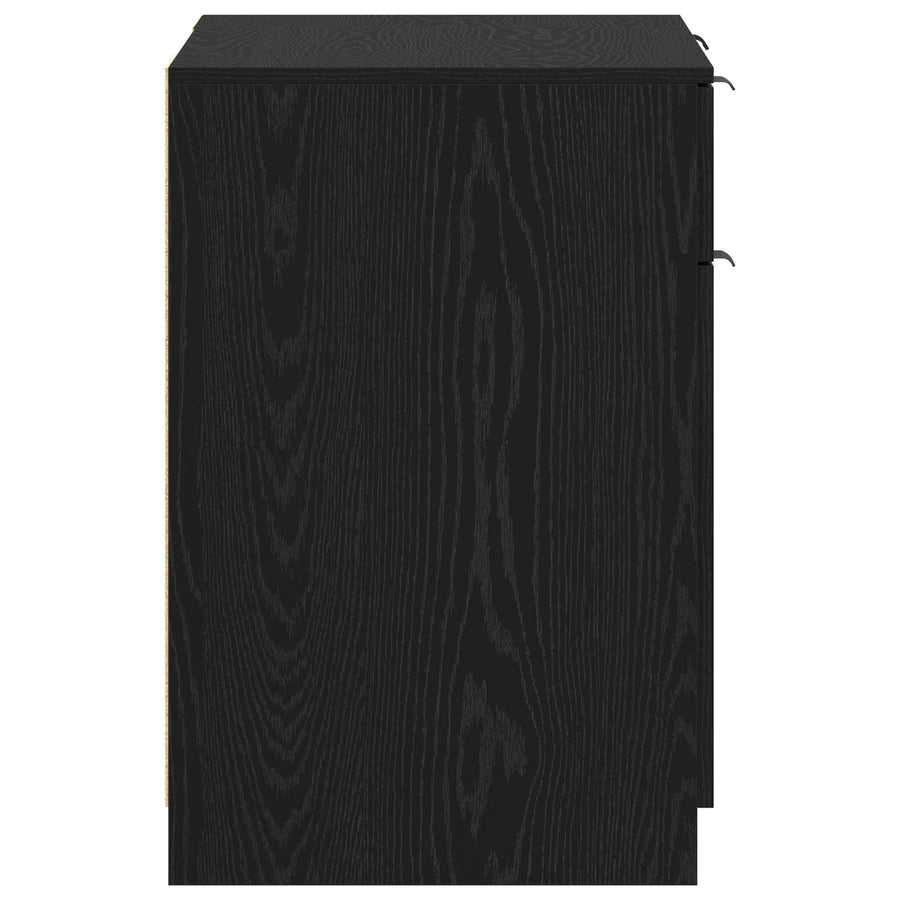 Bureau met lade Zwart Eiken 133 x 50 x 75 cm Bewerkt hout
