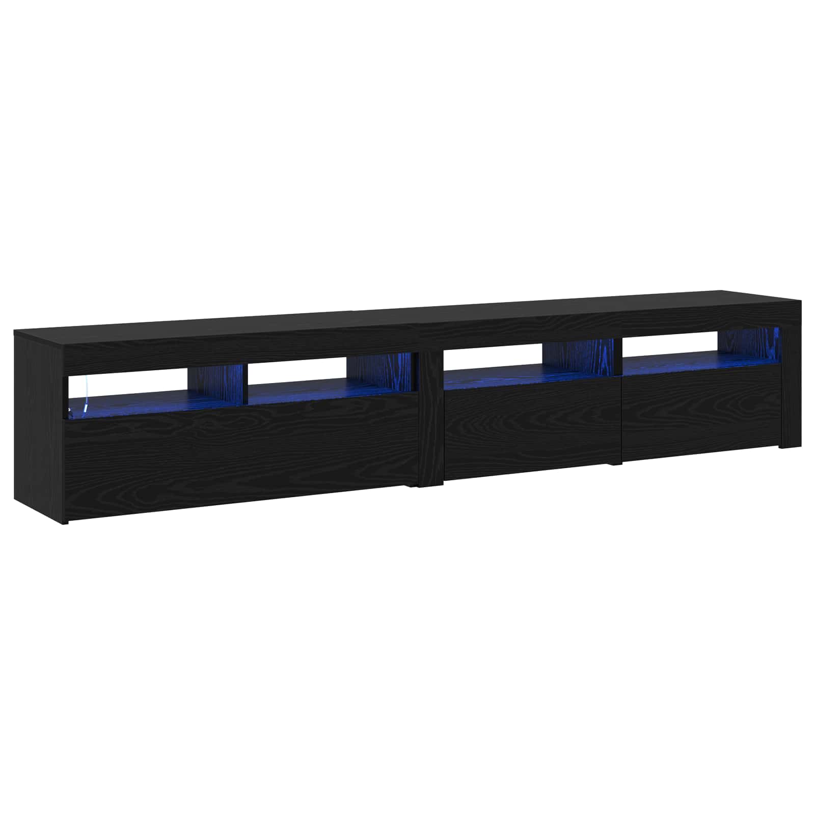 TV-kast 2 pcs Zwart Eiken 210 x 35 x 40 cm Bewerkt hout