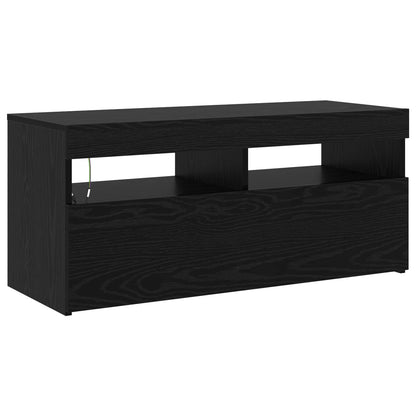 TV-kast 2 pcs Zwart Eiken 210 x 35 x 40 cm Bewerkt hout