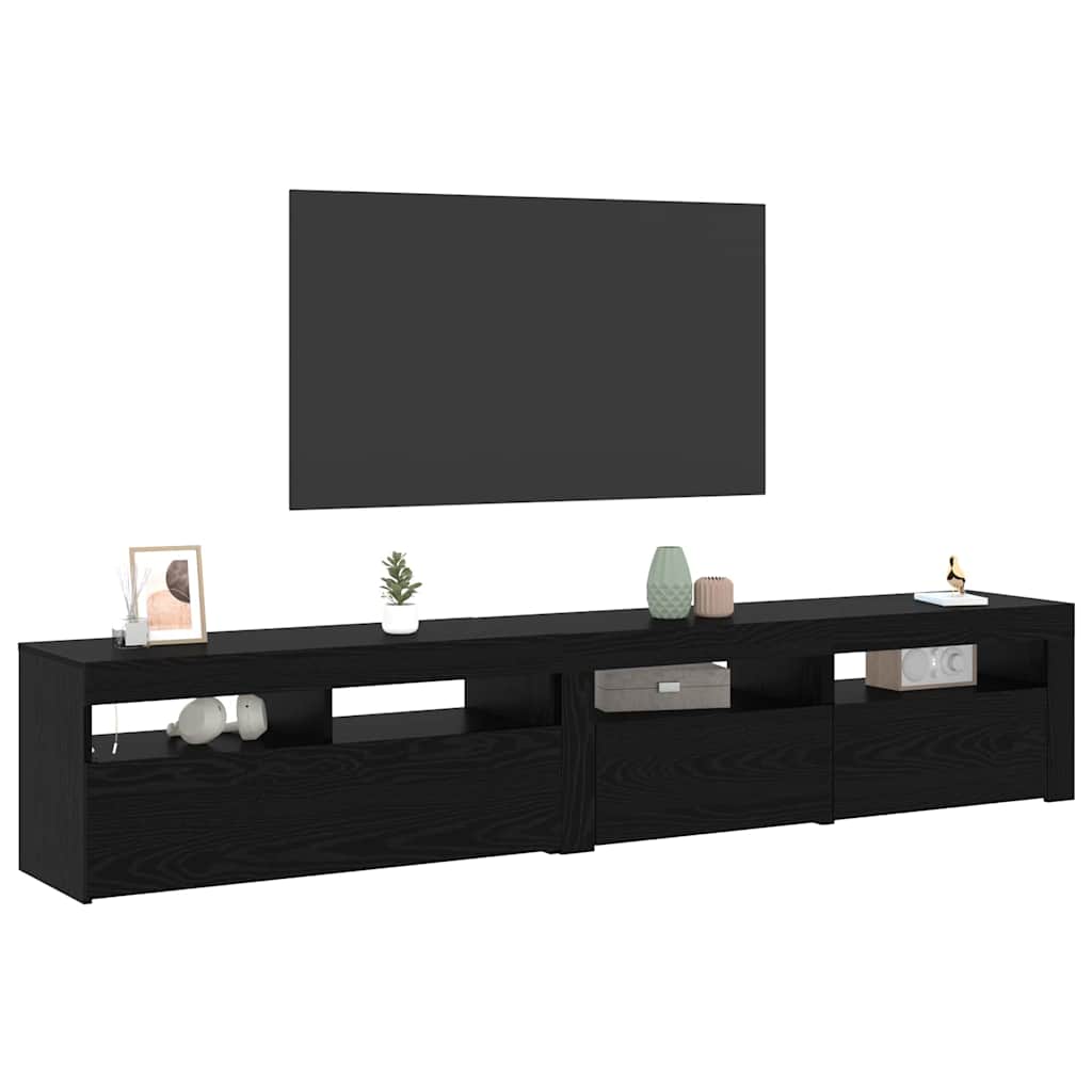 TV-kast 2 pcs Zwart Eiken 210 x 35 x 40 cm Bewerkt hout
