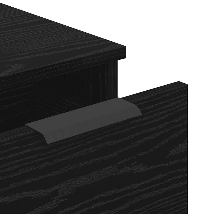 Dressoir 3 pcs Zwart eiken 60 x 30 x 70 cm Bewerkt hout