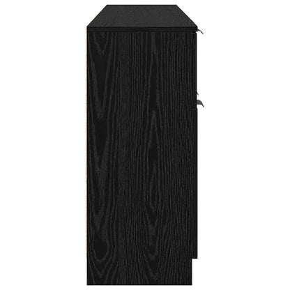 Dressoir 3 pcs Zwart eiken 60 x 30 x 70 cm Bewerkt hout