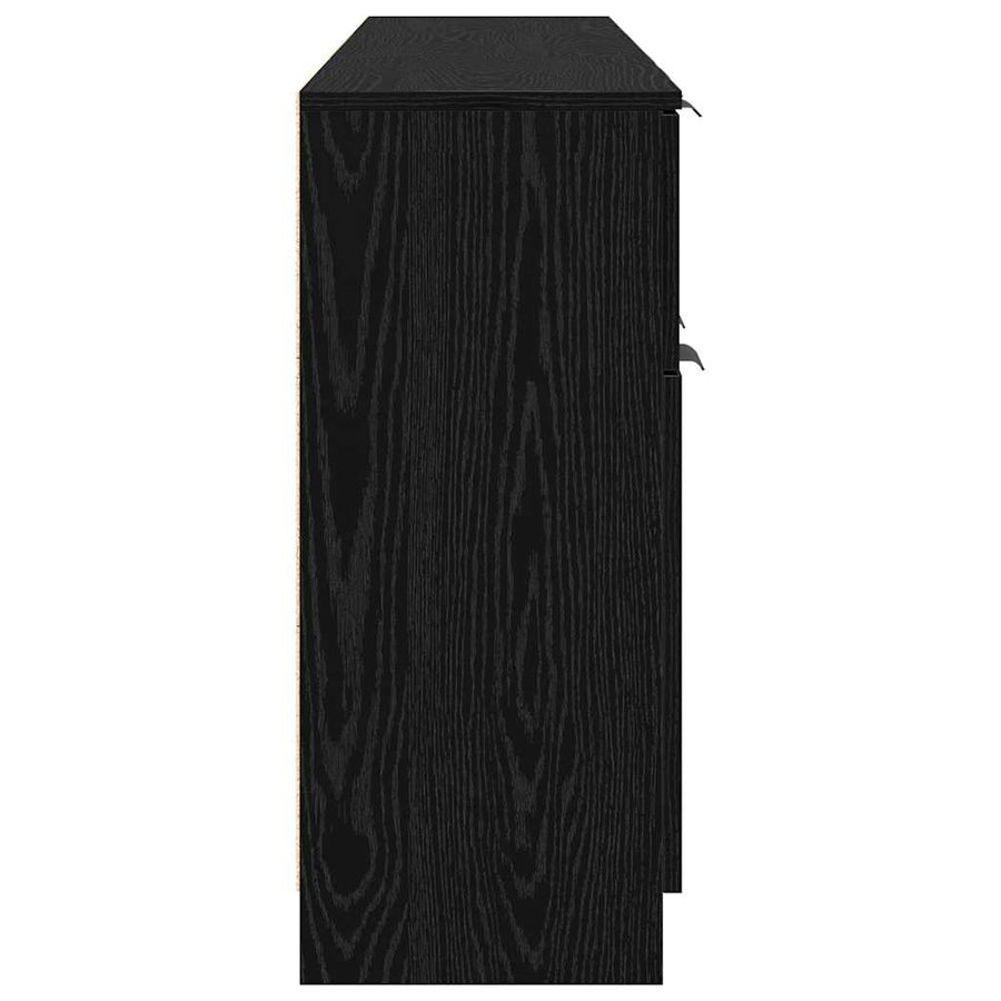 Dressoir 3 pcs Zwart eiken 60 x 30 x 70 cm Bewerkt hout