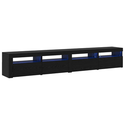 Tv-meubelset 3 pcs Zwart Eiken 240 x 35 x 40 cm Bewerkt hout