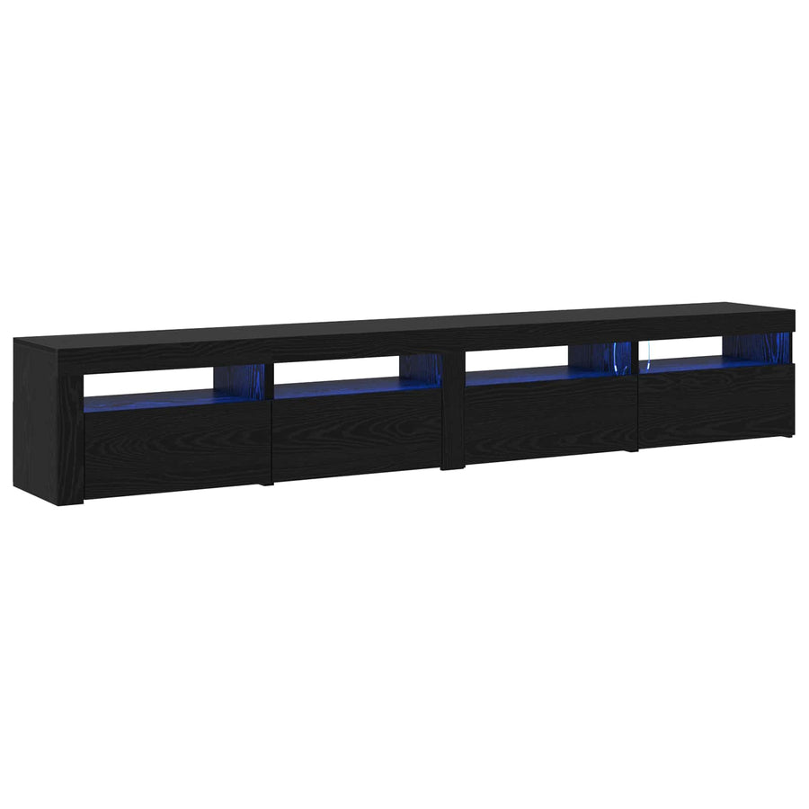 Tv-meubelset 3 pcs Zwart Eiken 240 x 35 x 40 cm Bewerkt hout