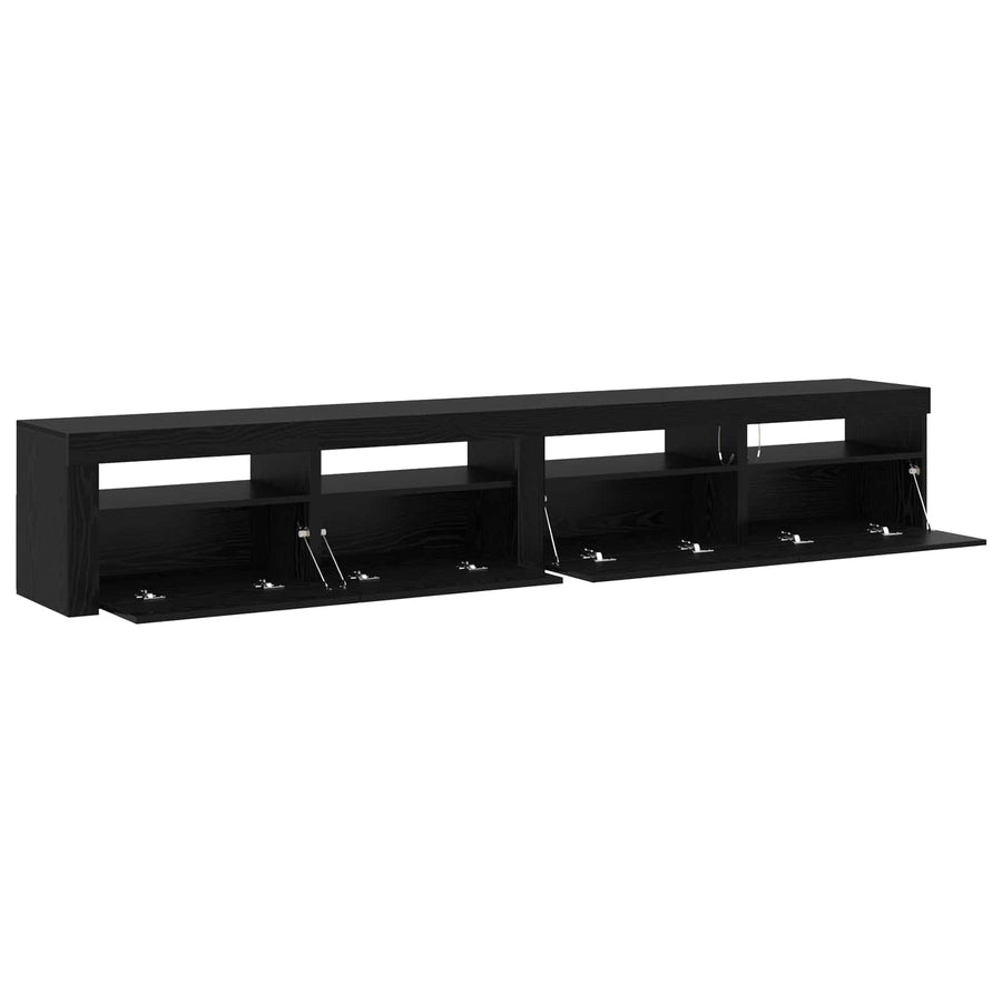 Tv-meubelset 3 pcs Zwart Eiken 240 x 35 x 40 cm Bewerkt hout