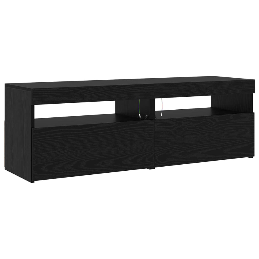 Tv-meubelset 3 pcs Zwart Eiken 240 x 35 x 40 cm Bewerkt hout