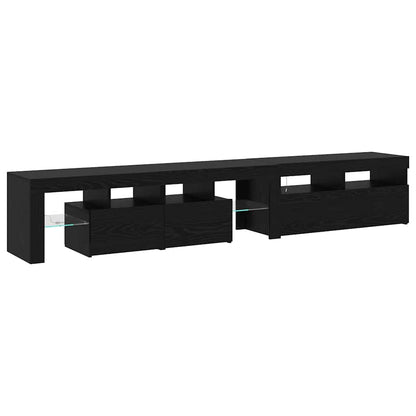Tv-Meubels 2 St Met Led's Bewerkt Hout Kleurig 230 cm Zwart eiken
