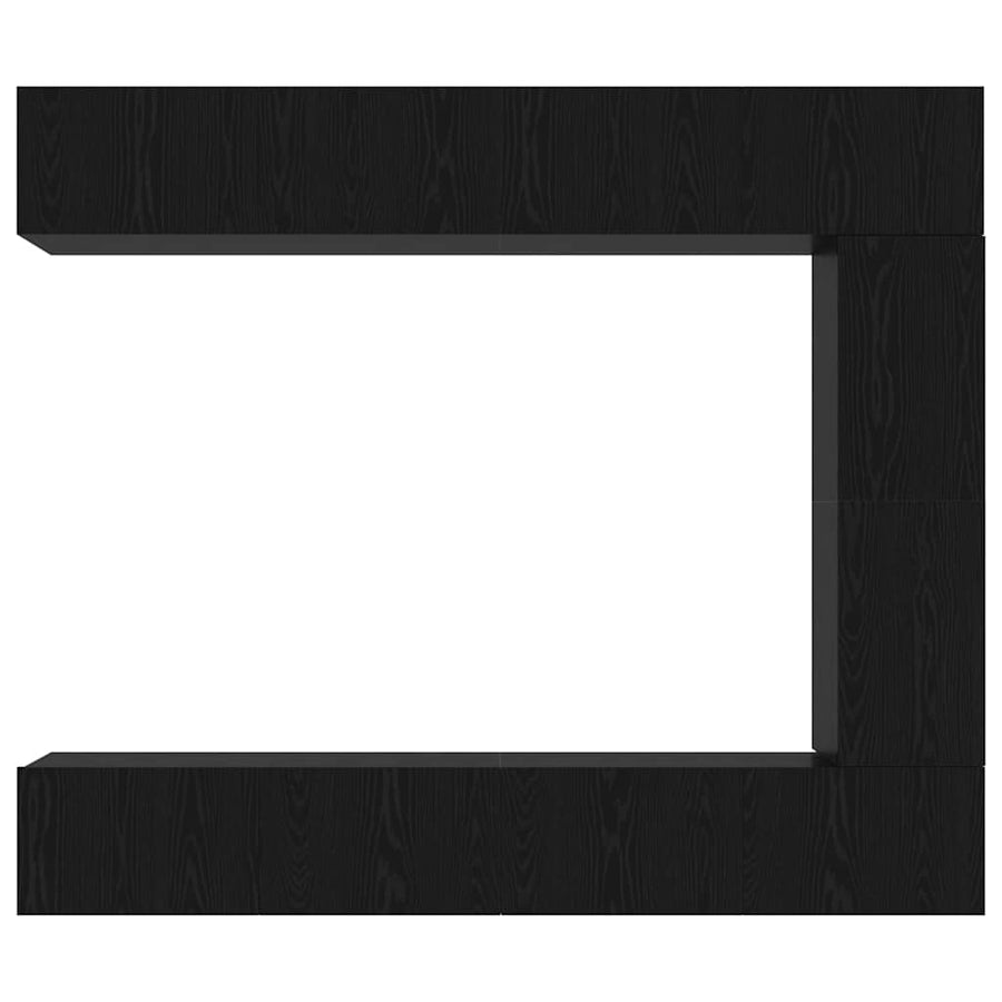 Tv-meubelset Wandgemonteerd 5 pcs Zwart Eiken Bewerkt hout