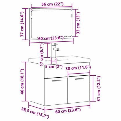 Sets Anders 2 pcs Houtbruin 61 x 39 x 18 cm Composiet hout