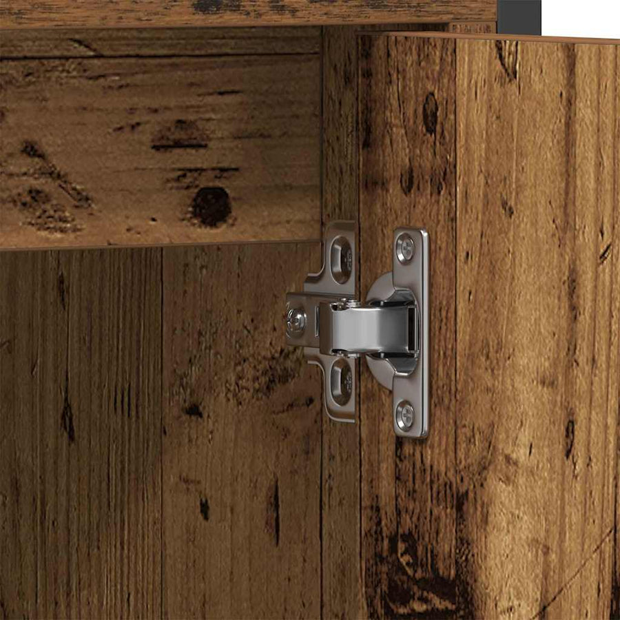 Badkamermeubelset met plank met opslag 2 pcs Bruin Bewerkt hout