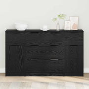 Dressoir 121x30x70 cm zwart eiken