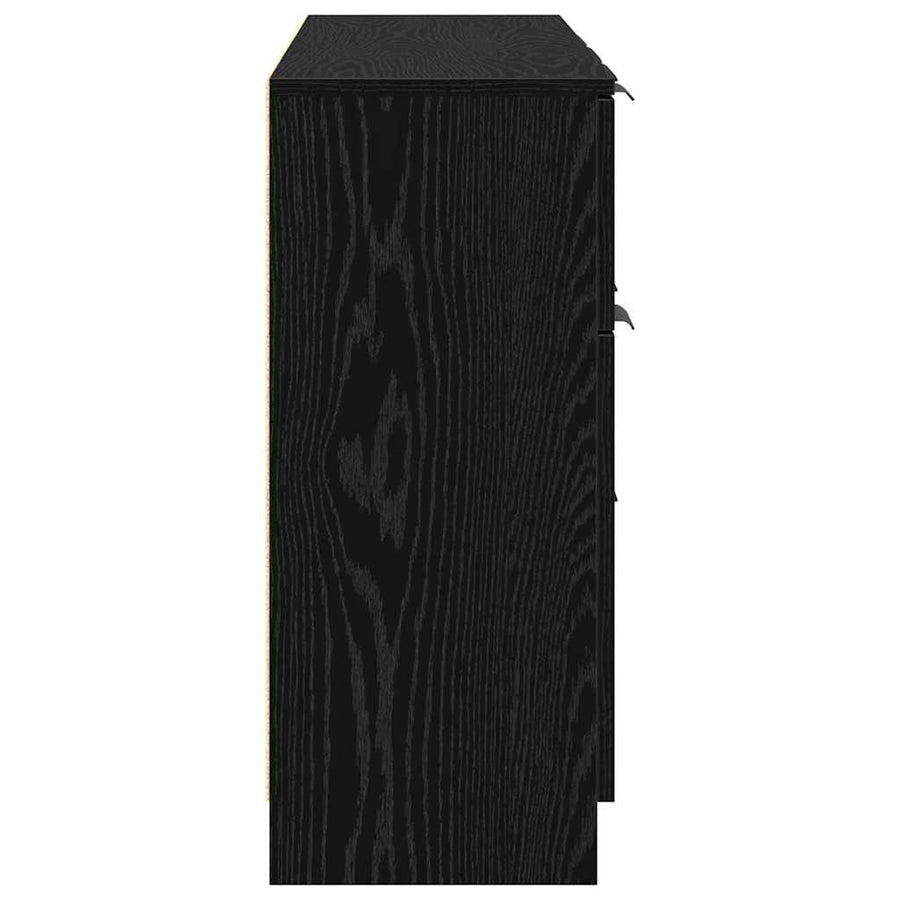 Dressoir met lade 3 pcs Zwart Eiken Bewerkt hout