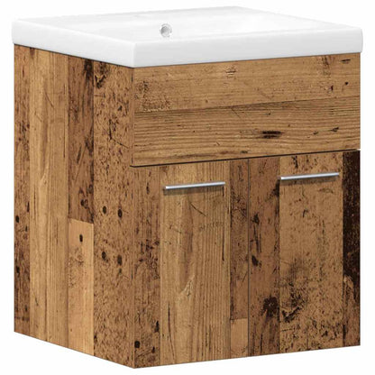 Badkamermeubelset Wandgemonteerd 3 pcs Oud Hout Bewerkt hout