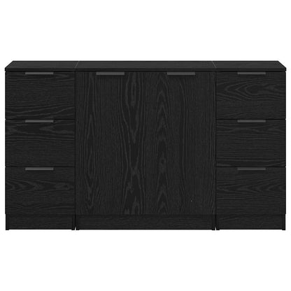 Dressoir met lade 3 pcs Zwart Eiken Bewerkt hout