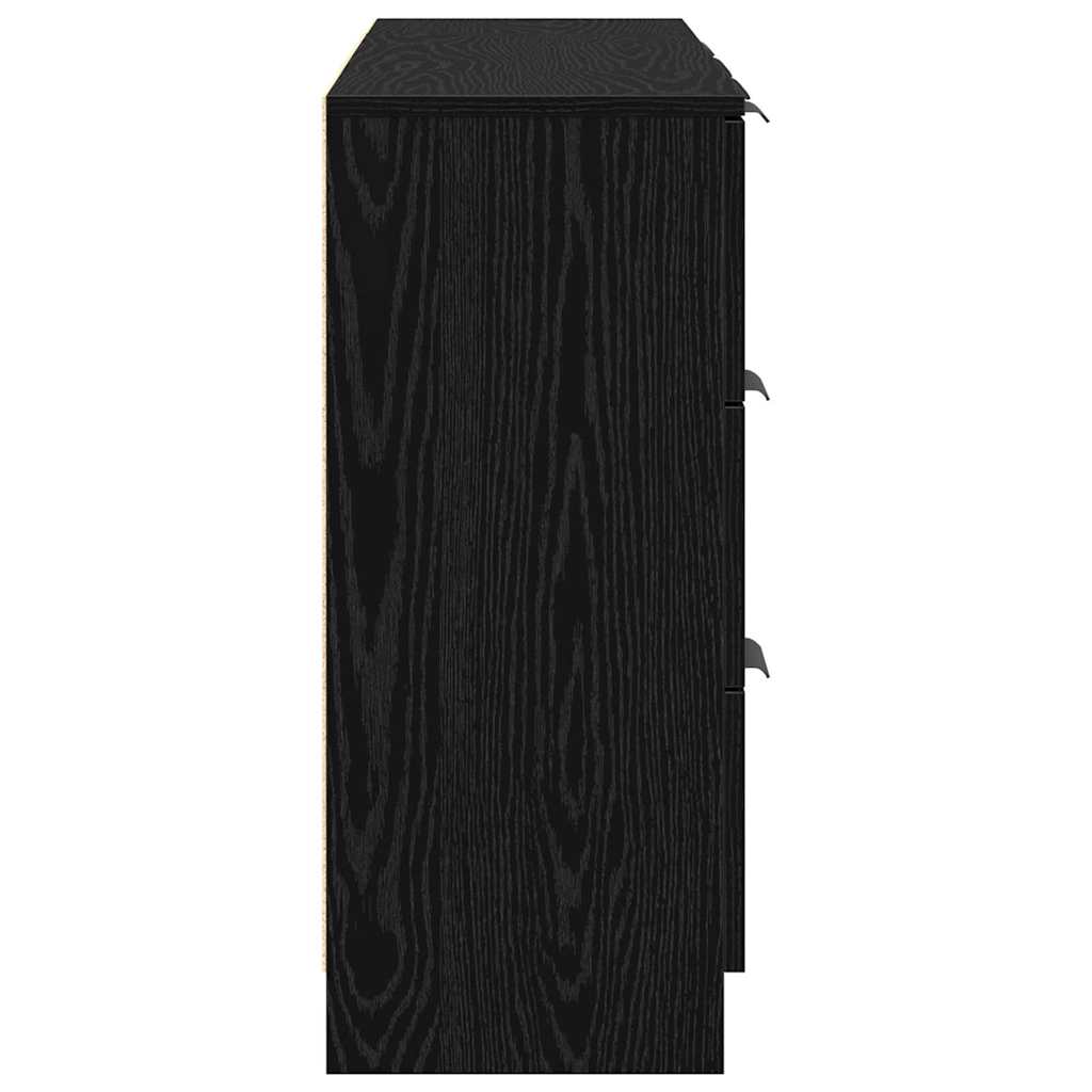 Dressoir met lade 3 pcs Zwart Eiken Bewerkt hout