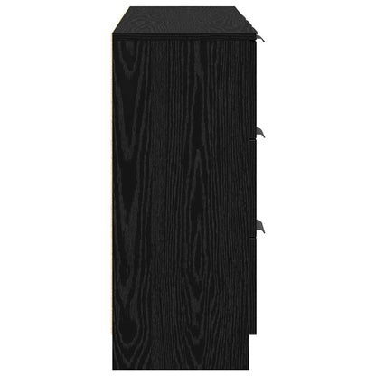 Dressoir met lade 3 pcs Zwart Eiken Bewerkt hout
